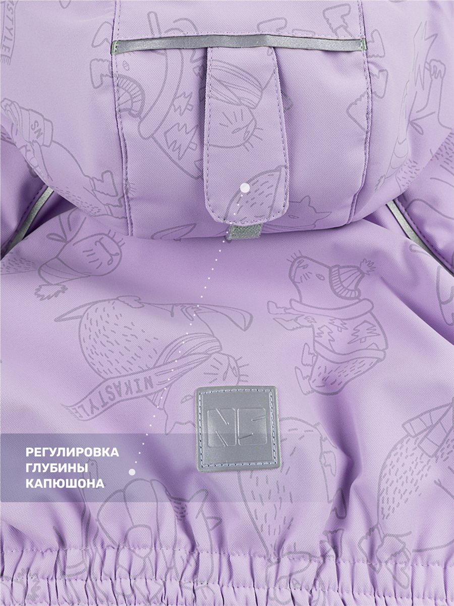 Комбинезон NIKASTYLE 8з0124 лаванда/серый - фото 8