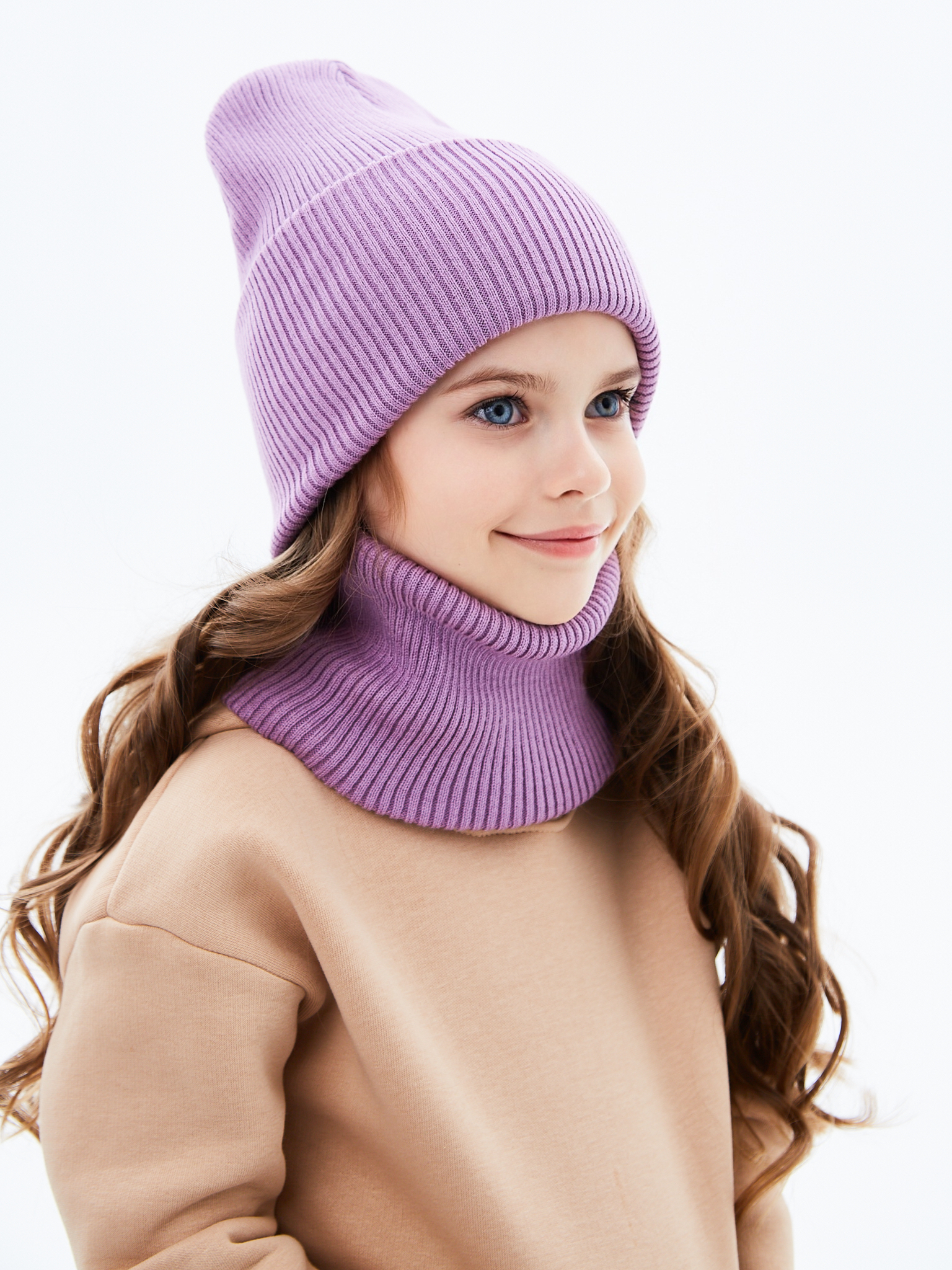 Шапка и снуд KUBRIO KU-H-72-lopataG-Purple - фото 6