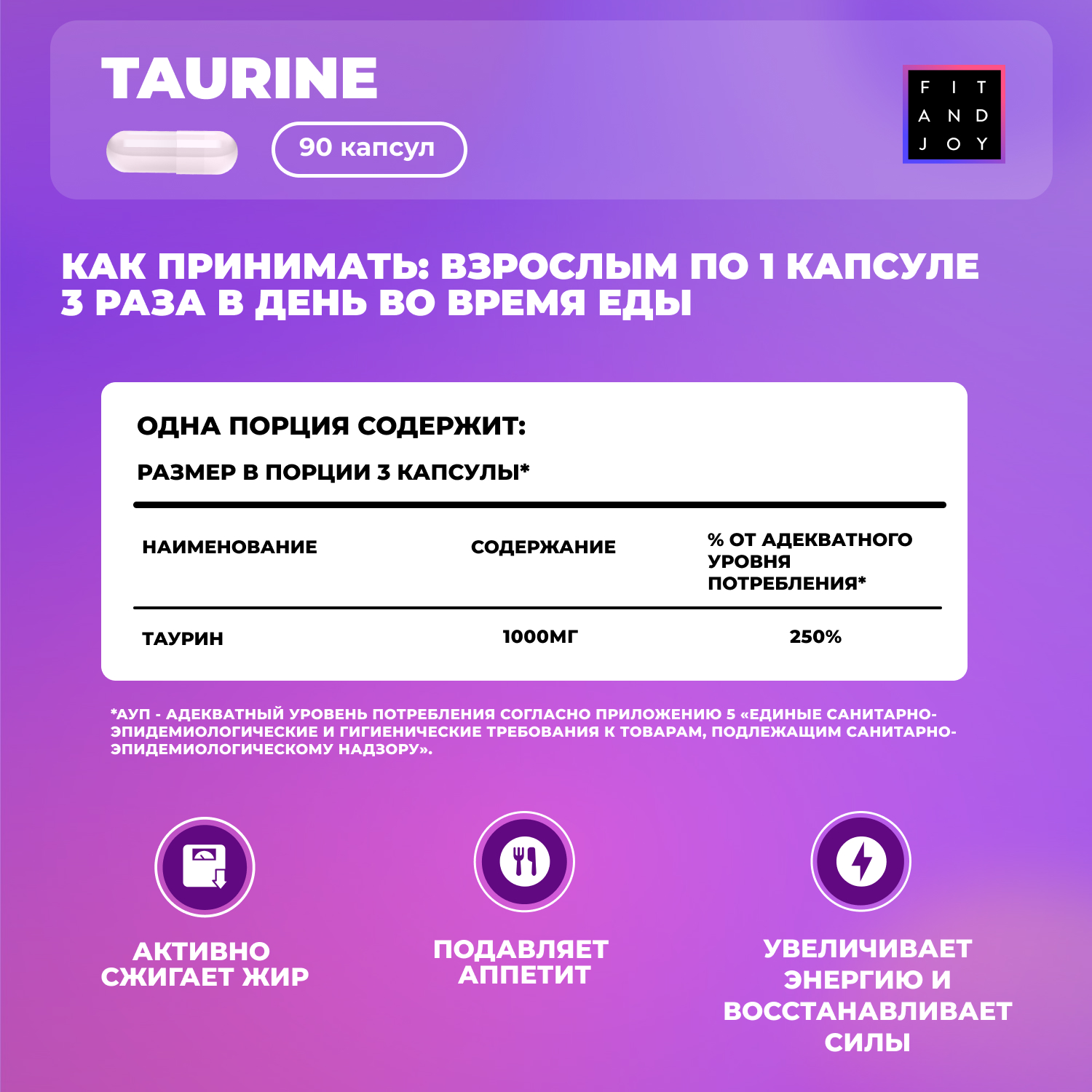 Набор Витаминов для Похудения FIT AND JOY Таурин Жиросжигатель L карнитин - фото 5