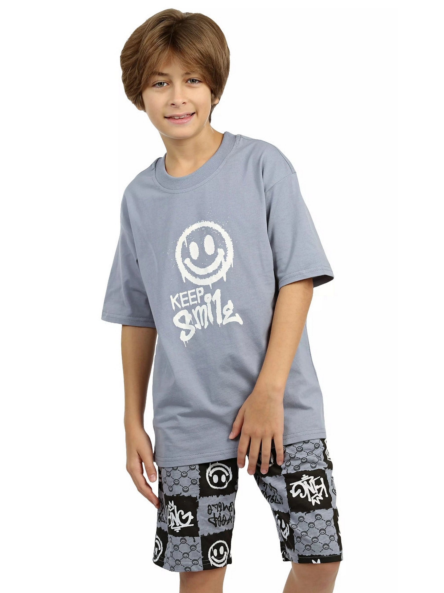 Изображение товара Пижама для мальчика N.O.A.: 146, хлопковая оверсайз, яркие принты