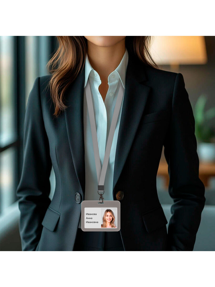 Бейдж Brauberg серый - фото 5