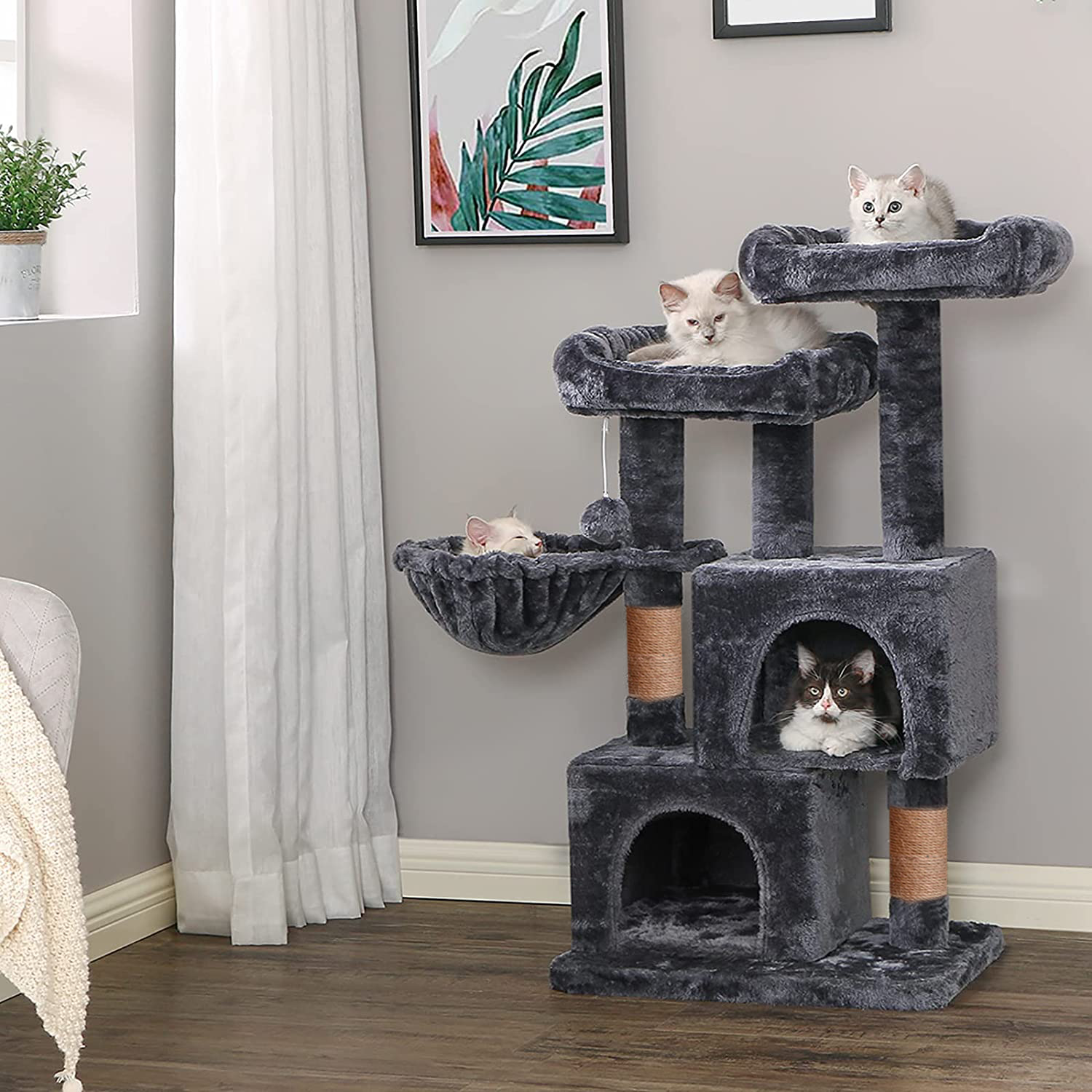 Игровой комплекс для кошек дом Pet БМФ Черный - фото 3