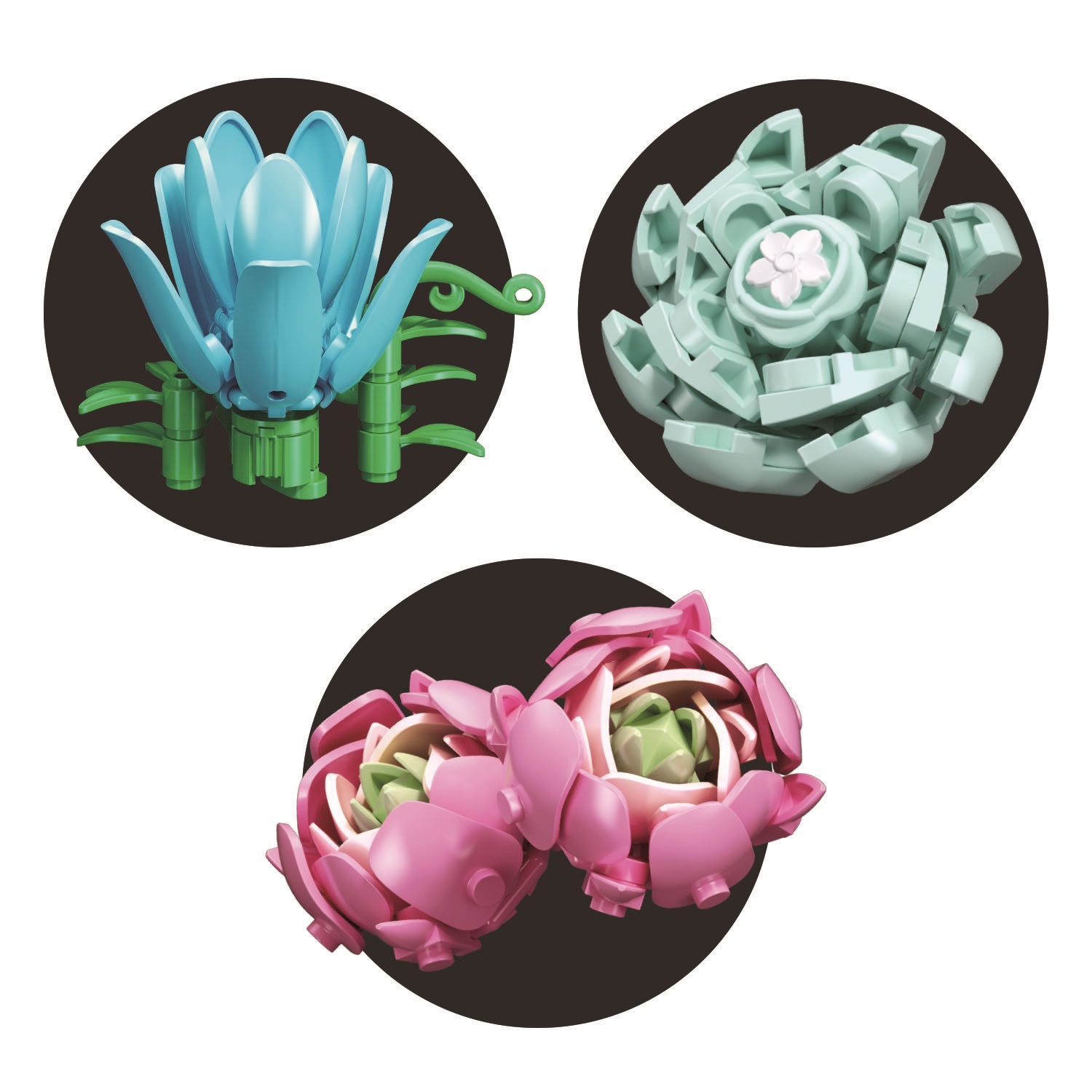 Конструктор SLUBAN Фиолетовые суккуленты - фото 3