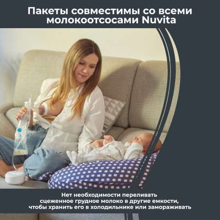 Пакеты для грудного молока Nuvita Disposable milk bags для хранения и заморозки