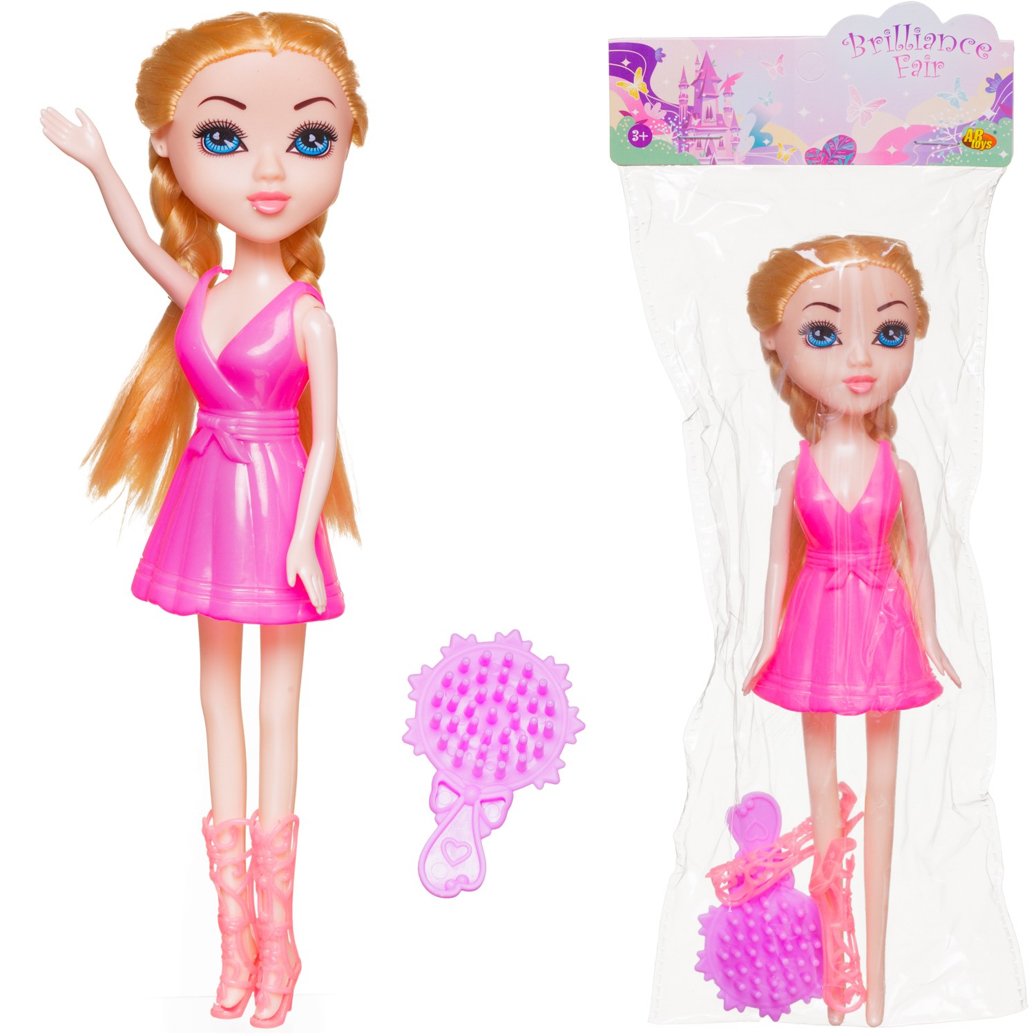 Кукла модельная Abtoys Brilliance Fair высота 18 см PT-01834/розовое - фото 2