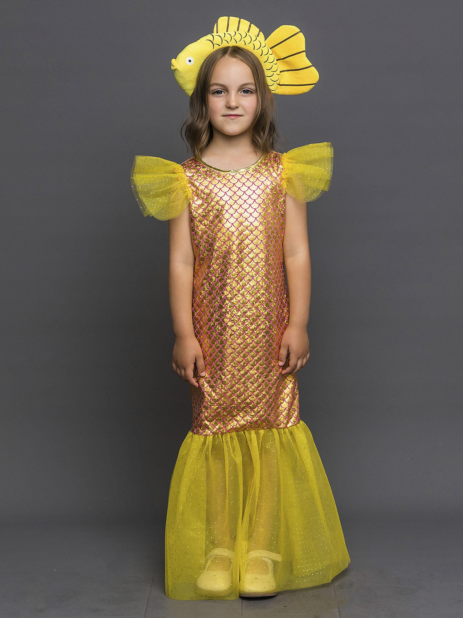 Изображение товара Костюм Золотая рыбка для девочки Пуговка Изображение товара Костюм Золотая рыбка для девочки Пуговка