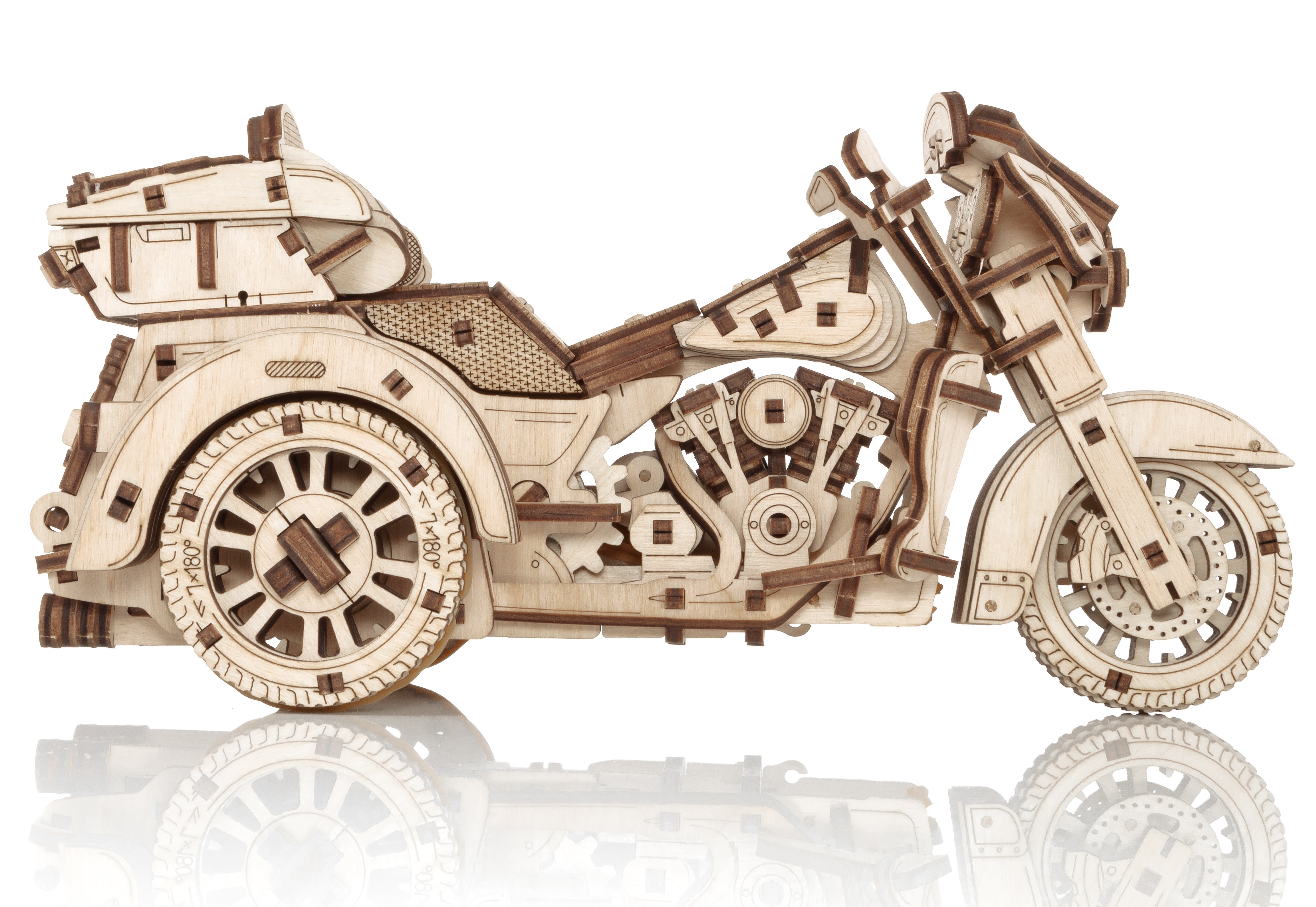 Сборная модель Eco Wood Art (EWA) Мотоцикл Трайк из дерева ETrike - фото 16