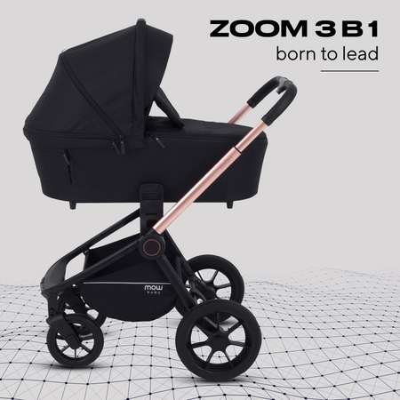 Коляска 3в1 MOWbaby gold black черный