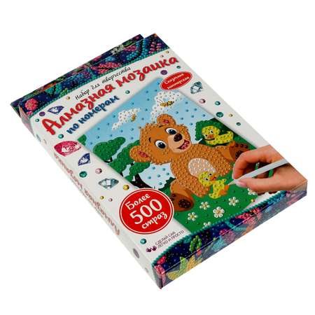 Алмазная мозаика МультиАРТ Медведик и птичка