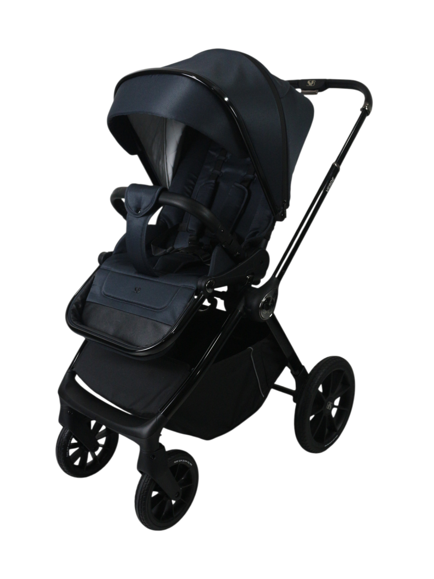 Коляска 3в1 Sweet Baby Verde Blue (Black Glossy) голубой - фото 2