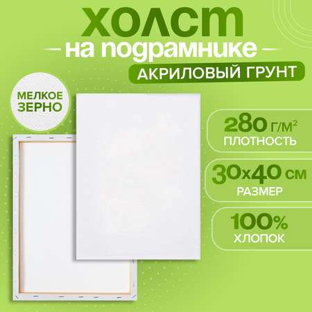 Холст Calligrata на подрамнике хлопок 100% акрил грунт 1,6*30*40 см