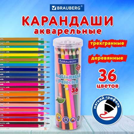 Карандаши акварельные Brauberg 36 шт.