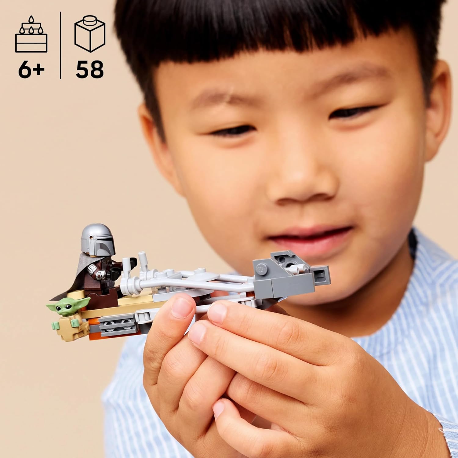 Конструктор LEGO Star Wars Мандалорец и спидер-байк 58 дет. - фото 7