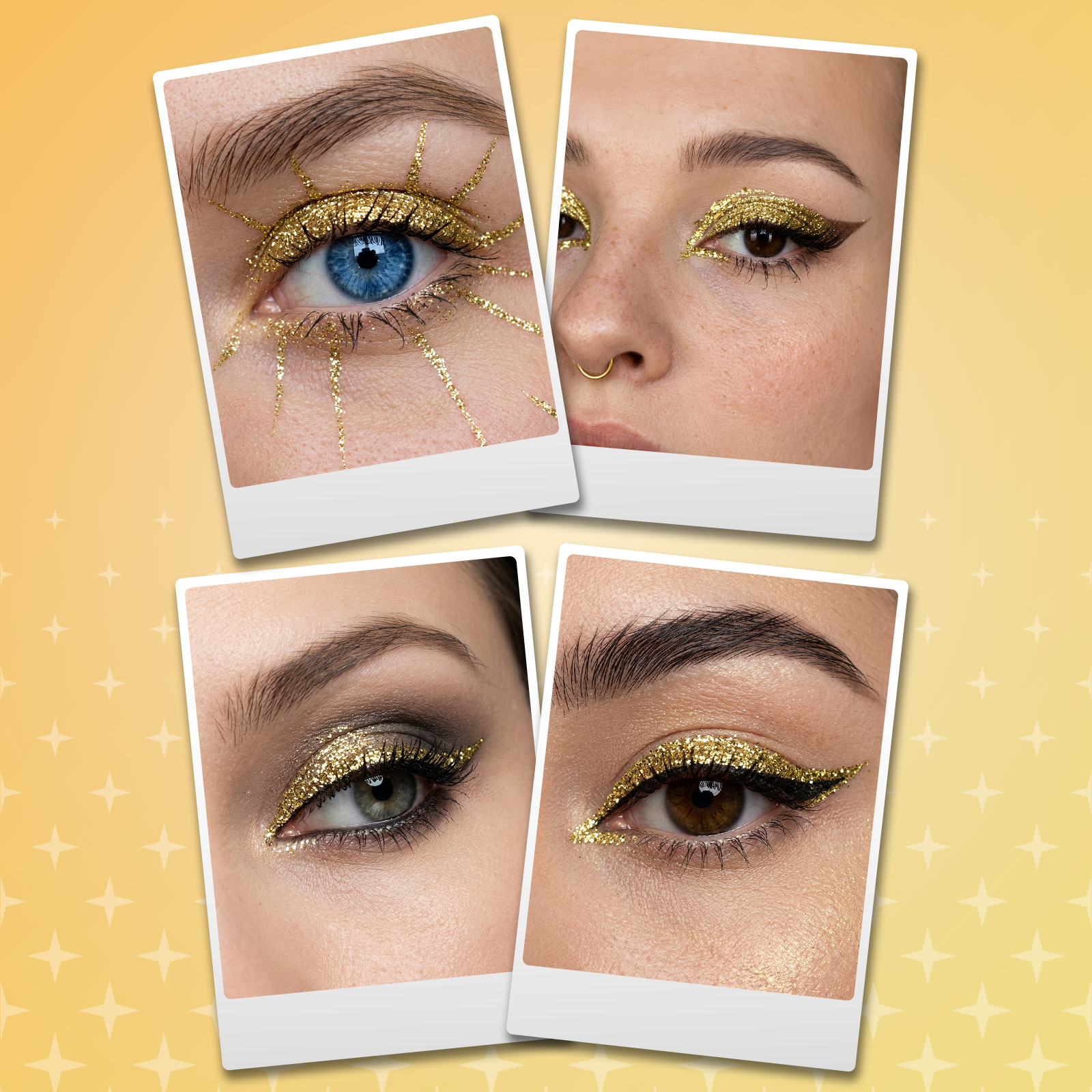 Блестящая золотая подводка для стрелок ХОББИЛАБ жидкое золото с кисточкой - фото 6