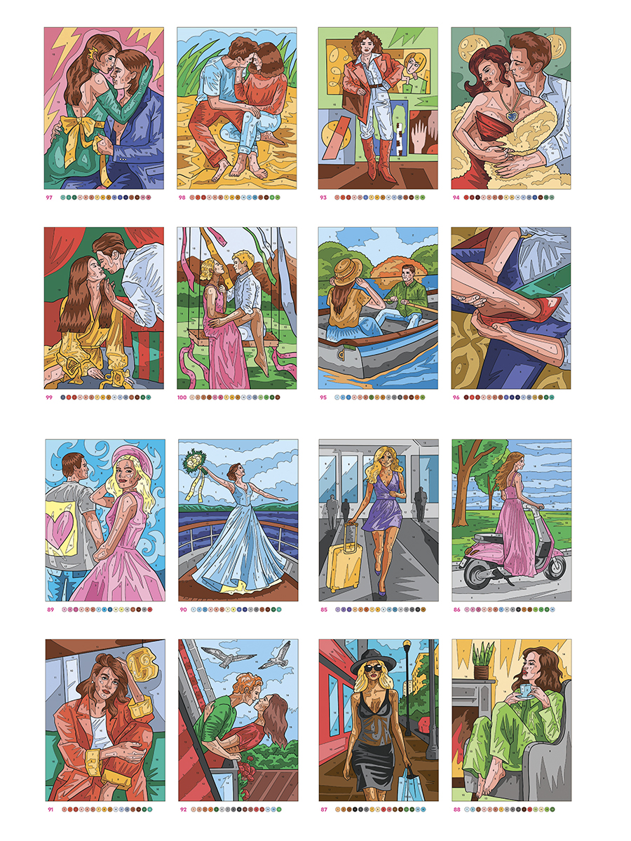 Раскраска по номерам Проф-Пресс большая Про любовь 100 сюжетов - фото 9