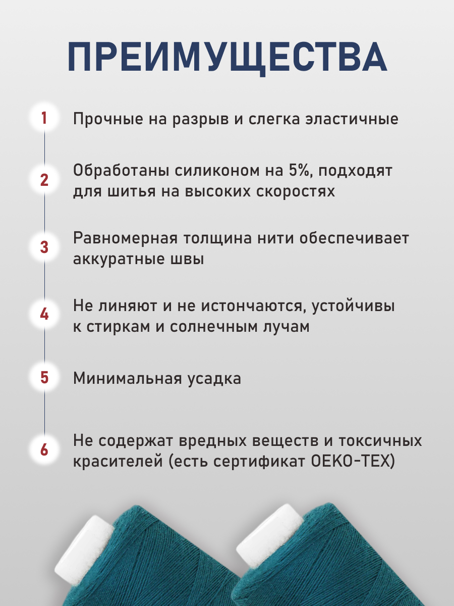 Нитки для шитья 40/2 Bestex 10шт цв 113 - фото 3