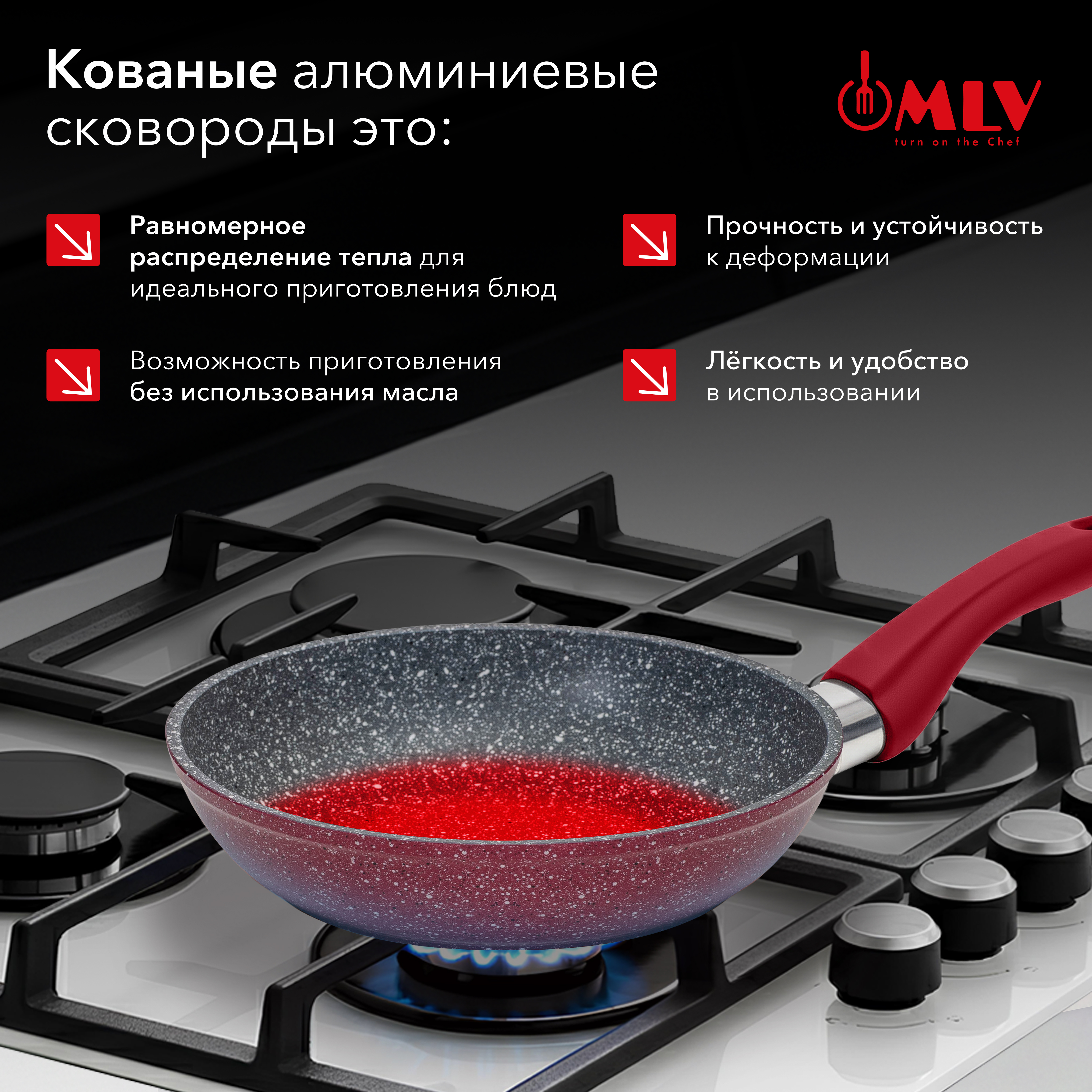 Сковорода с антипригарным покрытием Moulin Villa Granate 18 см - фото 3