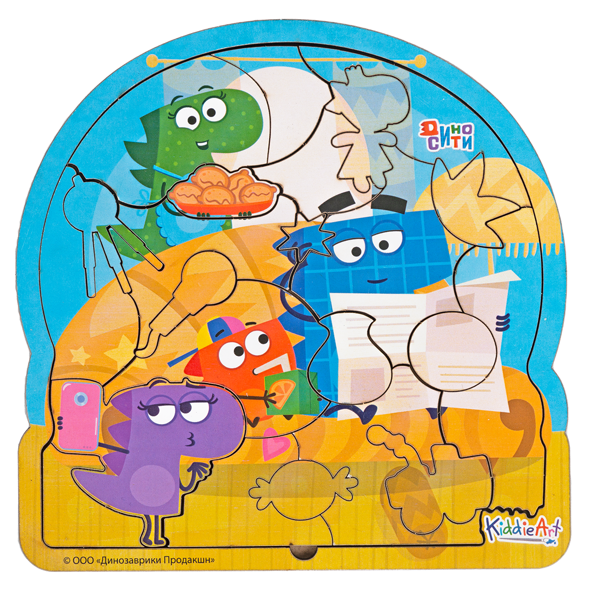 Пазл KiddieArt Чудесные день семейки Завров деревянный - фото 1