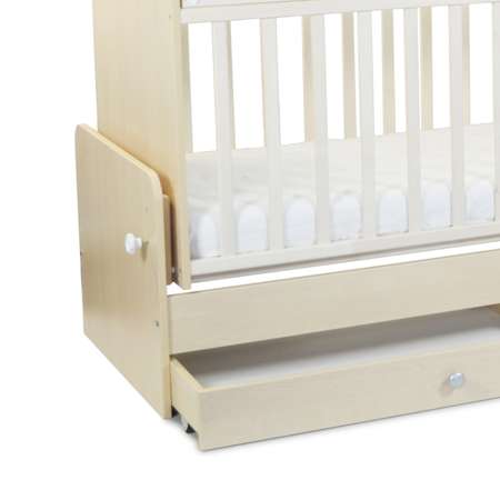 Детская кроватка Babyton прямоугольная, поперечный маятник (белый)