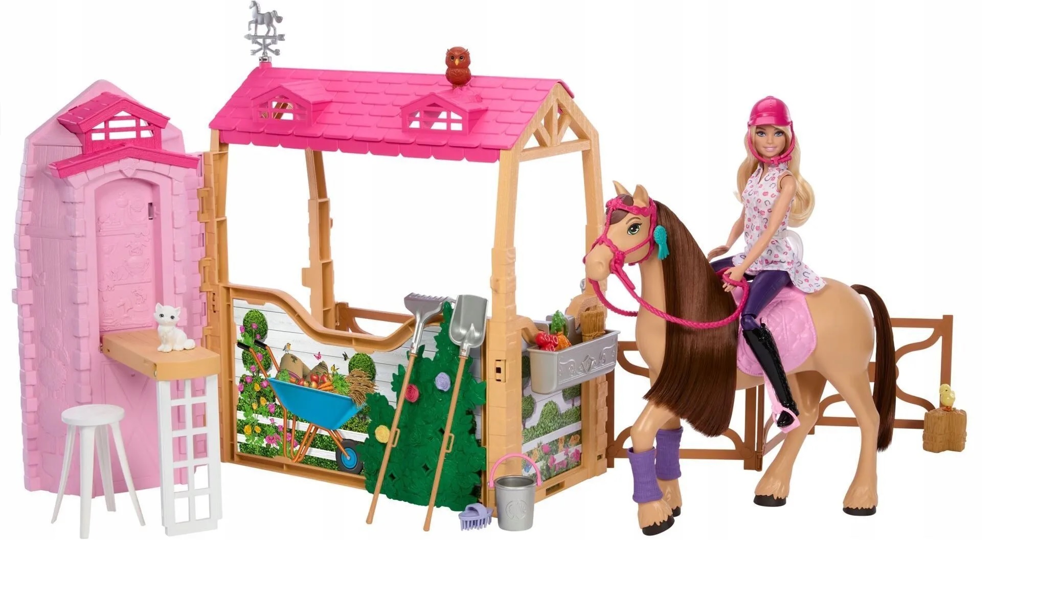 Кукла модельная Barbie с лошадью и конюшней оригинал HXJ44 - фото 5