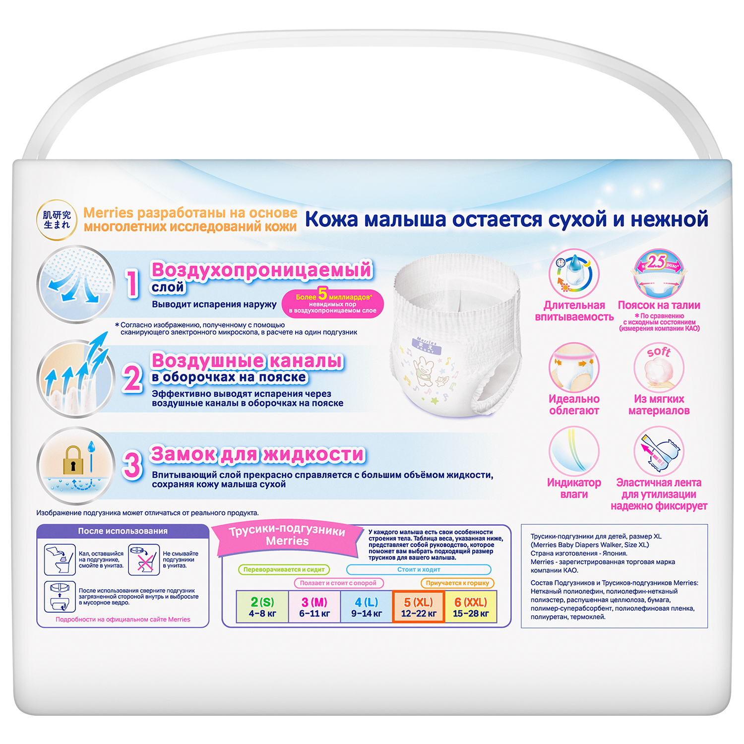 Трусики Merries XL (12-22 кг) 24 шт. - фото 11