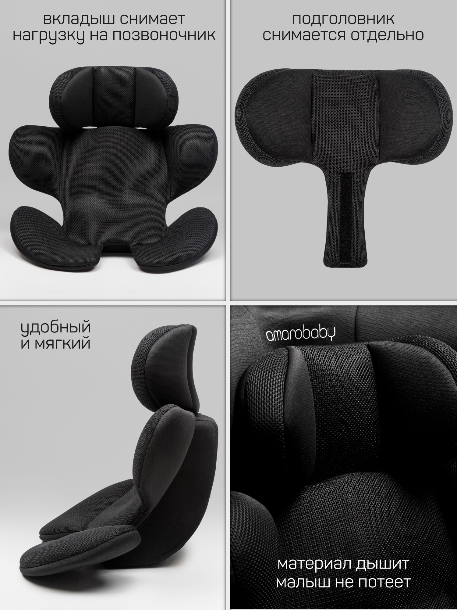 Автокресло Amarobaby Defender Isofix 0+/1/2/3 (0-36 кг) черный - фото 17