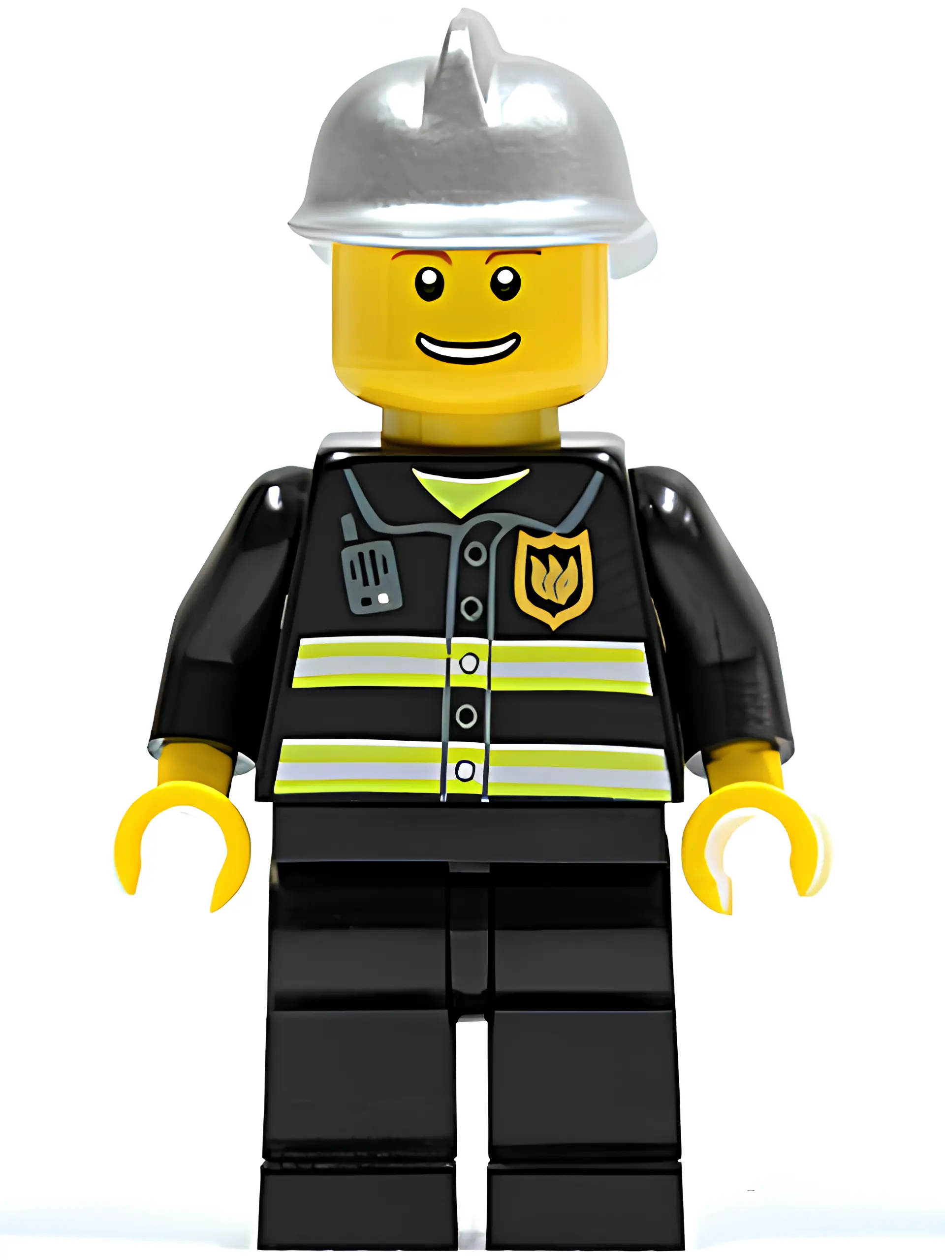 Изображение товара LEGO Минифигурка Fire Reflective с отражающими полосами и шлемом Изображение товара LEGO Минифигурка Fire Reflective с отражающими полосами и шлемом