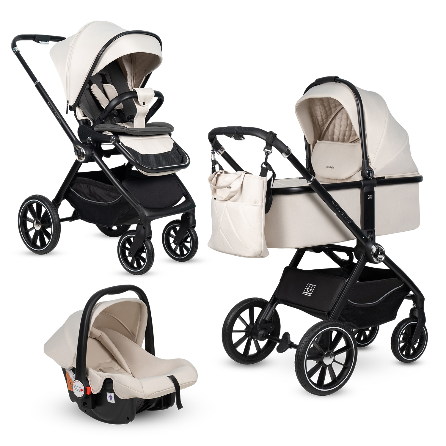 Коляска 3в1 Farfello Belleza бежевый - фото 1