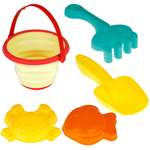 Песочный набор 1TOY складное ведро и формочки 5 предм.