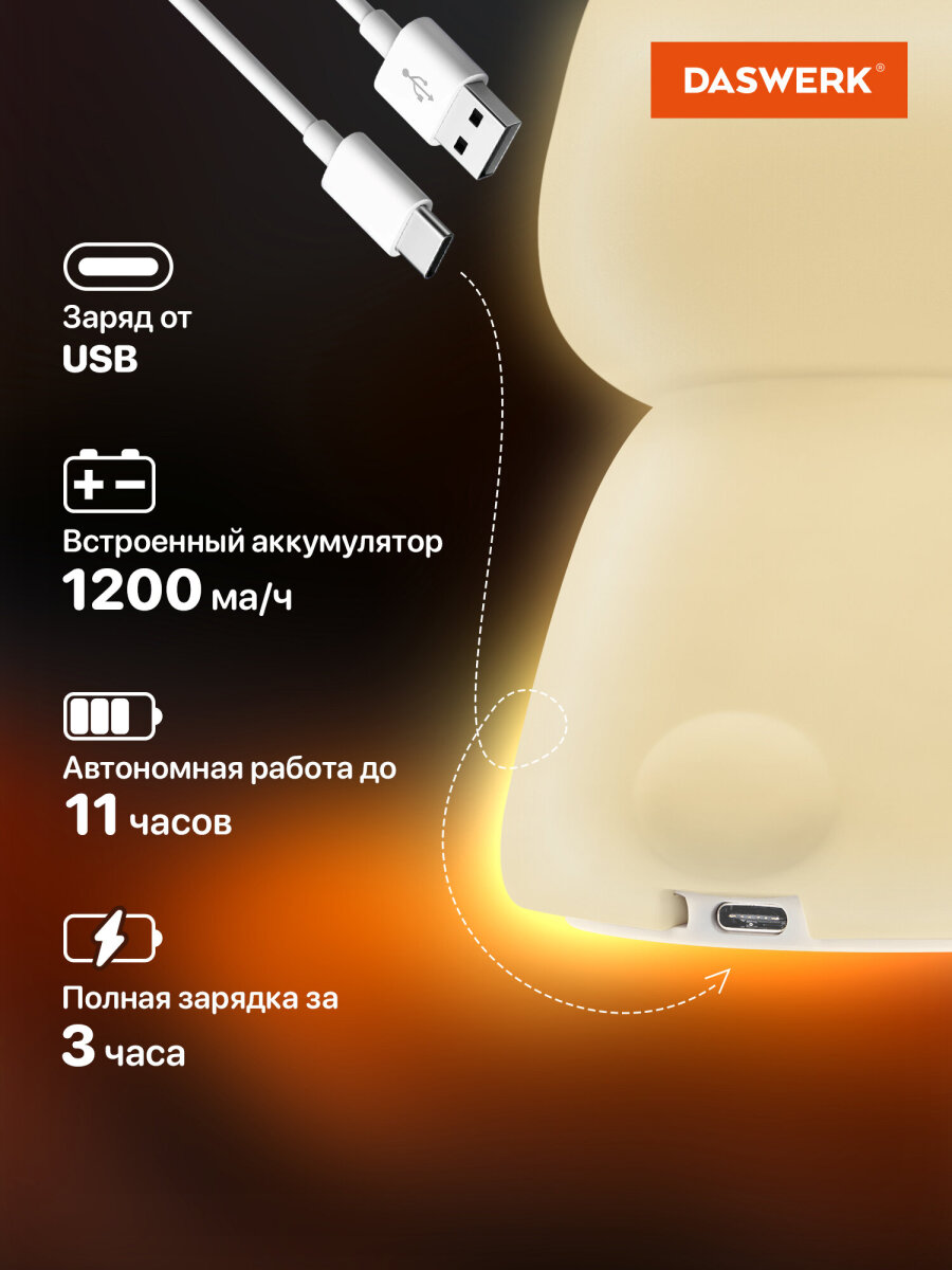 Игрушка ночник DASWERK Ушастый заяц - фото 5