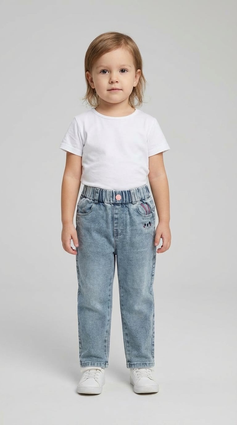 Изображение товара Джинсы Charos для девочек - стильные бананы джоггеры на резинке