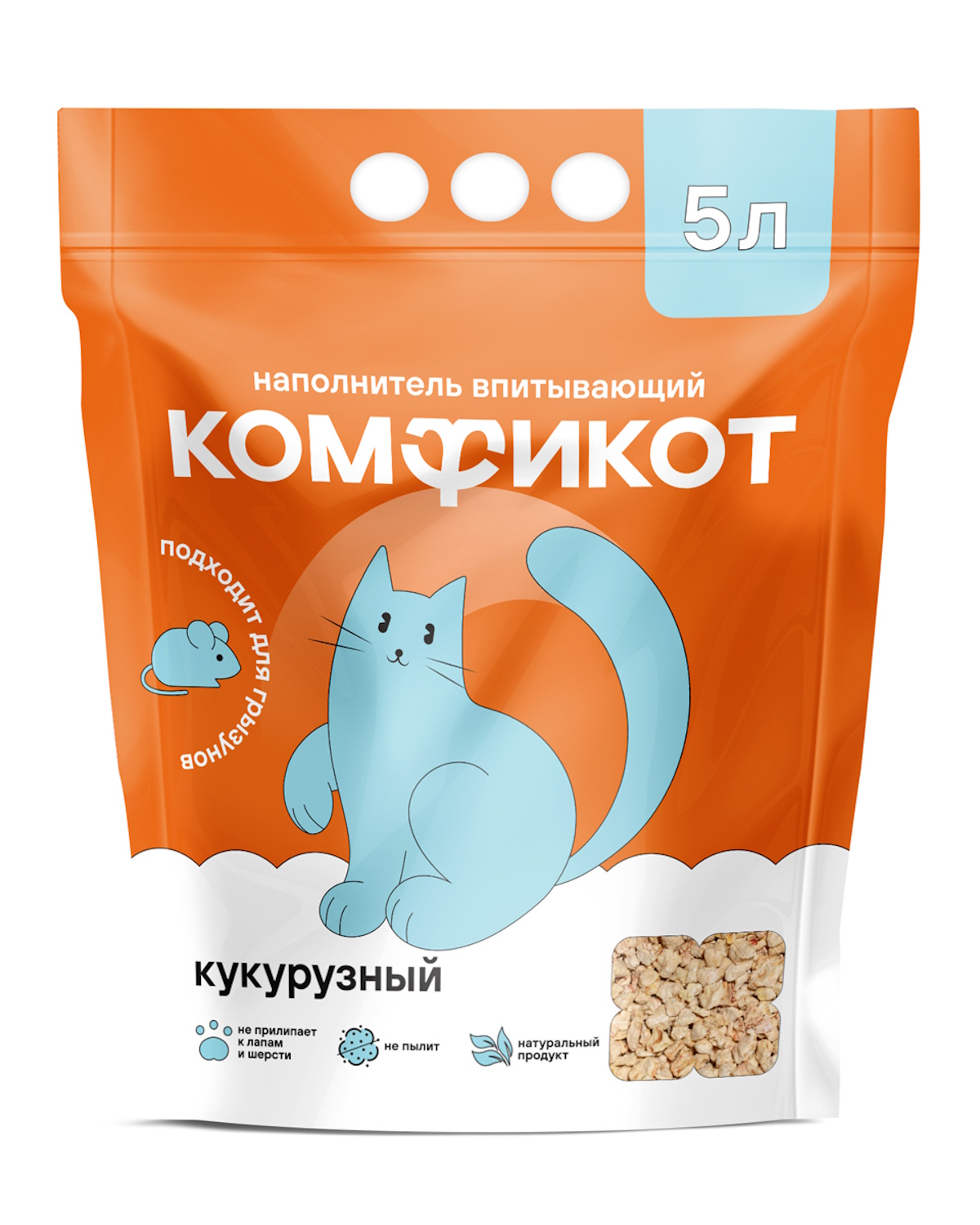 Наполнитель КОМФИКОТ 5 л 1.75 кг впитывающий, растительный - фото 2