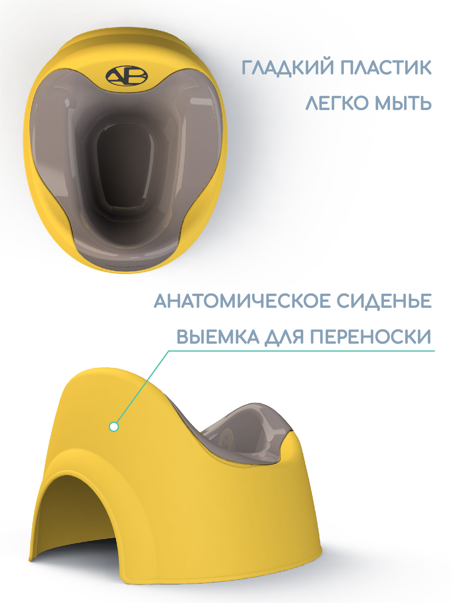 Горшок детский Amarobaby Bonny жёлтый - фото 3