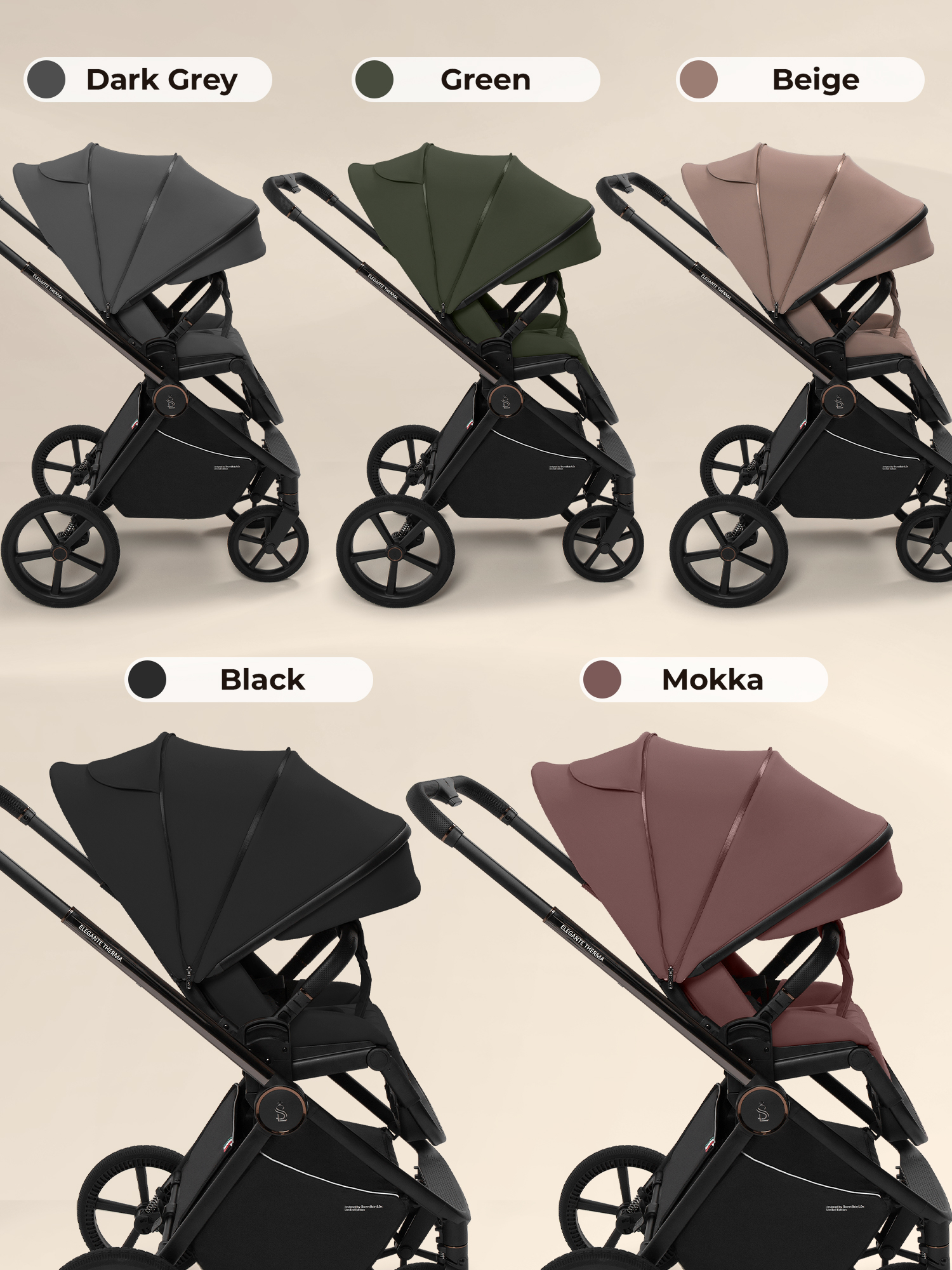 Коляска 3в1 Sweet Baby Elegante Therma Colore коричневый - фото 20