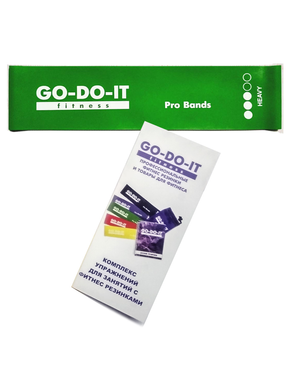 Резинка для фитнеса GO-DO-IT Широкая PROFI зеленая 6 см 12-14 кг - фото 1