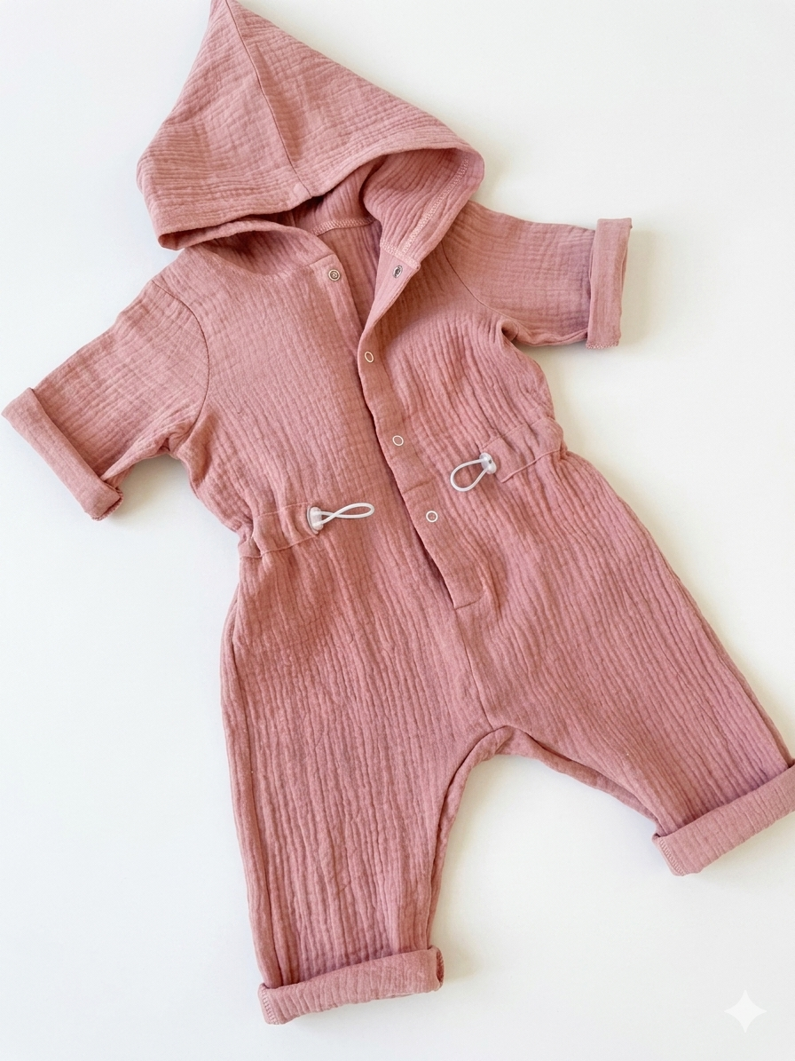 Комбинезон Minilik Комбез. муслин. пудровый - фото 1