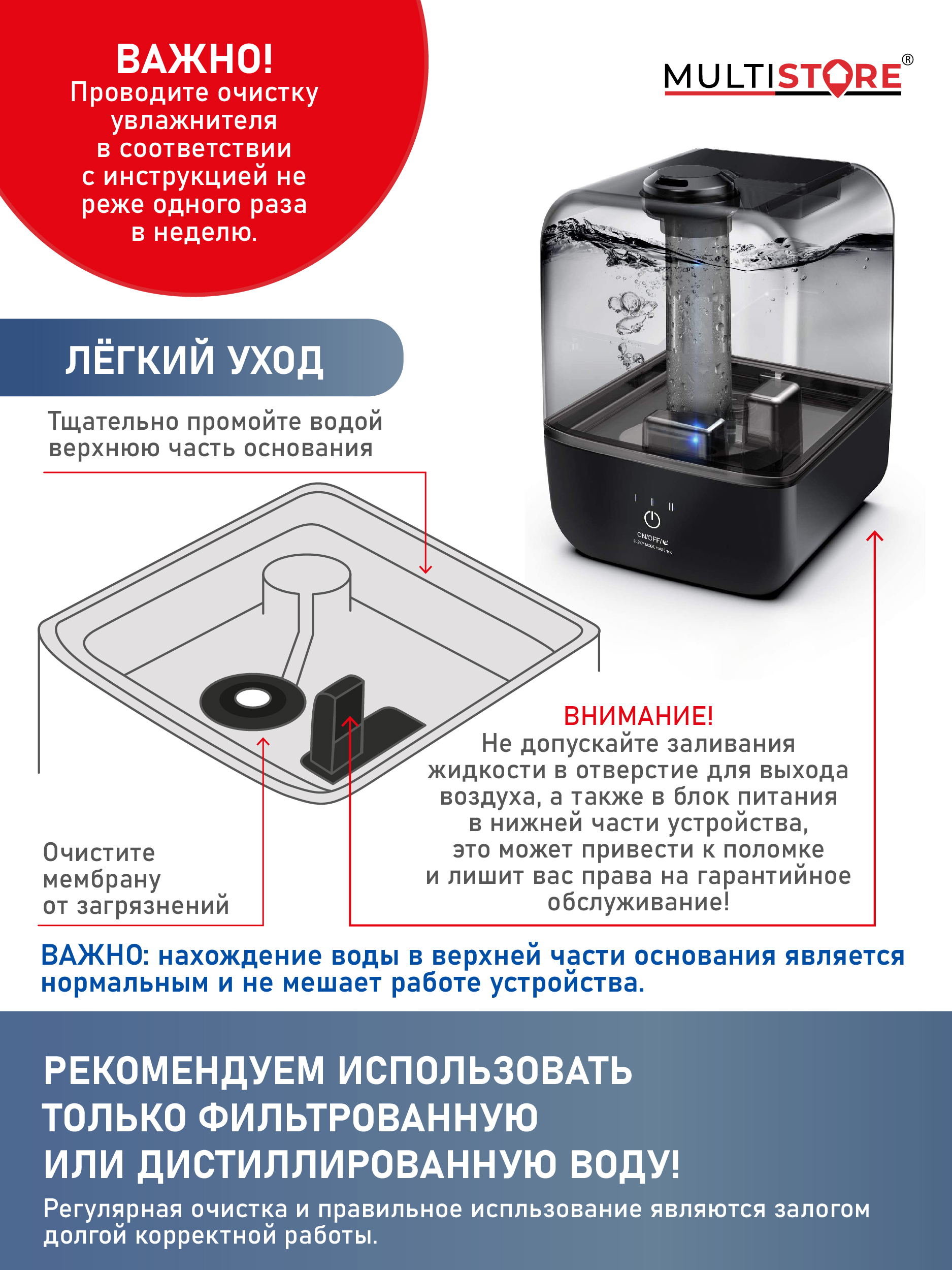 Ультразвуковой увлажнитель воздуха 4,5 л Multistore ME-A205 - фото 11