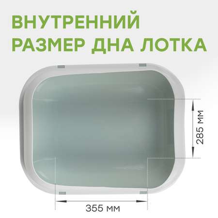 Туалет лоток для кошек Stefan с высоким бортом и совком 47х39х19см голубой