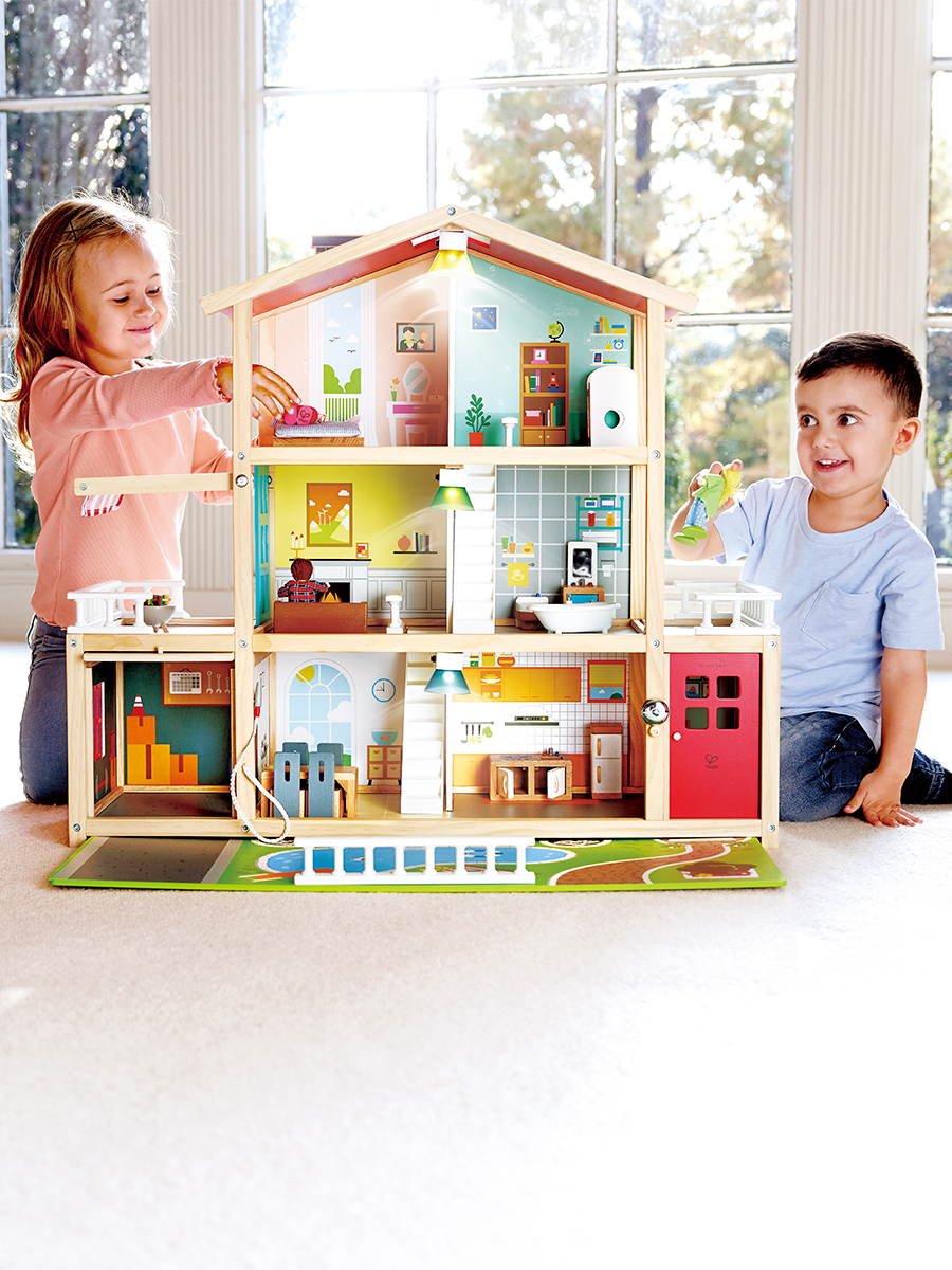 Домик для кукол Hape 72.2 см с мебелью E3405_HP - фото 1