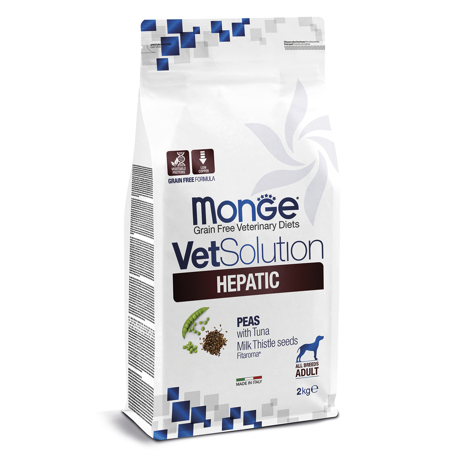 Корм для собак диетический MONGE VetSolution Dog Hepatic Гепатик при заболеваниях печени 2кг - фото 1