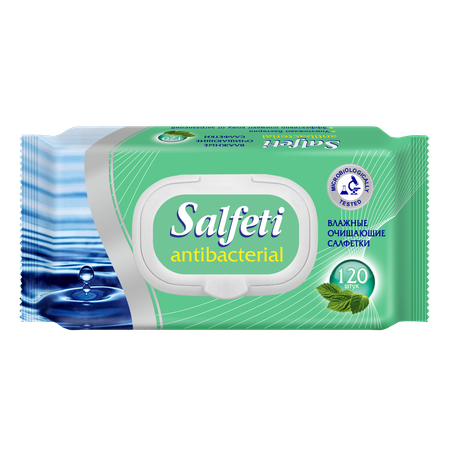 Влажные салфетки SALFETI антибактериальные 120 шт.