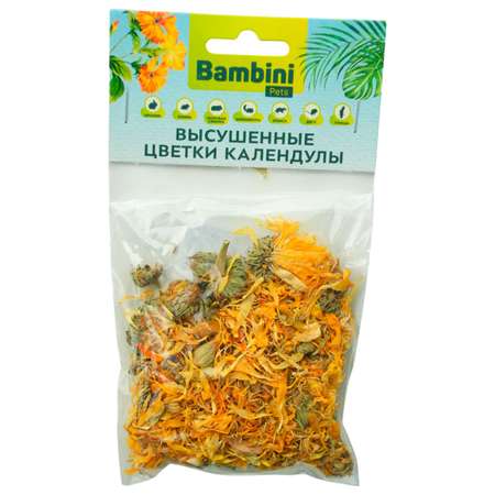 Лакомство для грызунов и кроликов Bambini Pets высушенные цветки календулы 10г