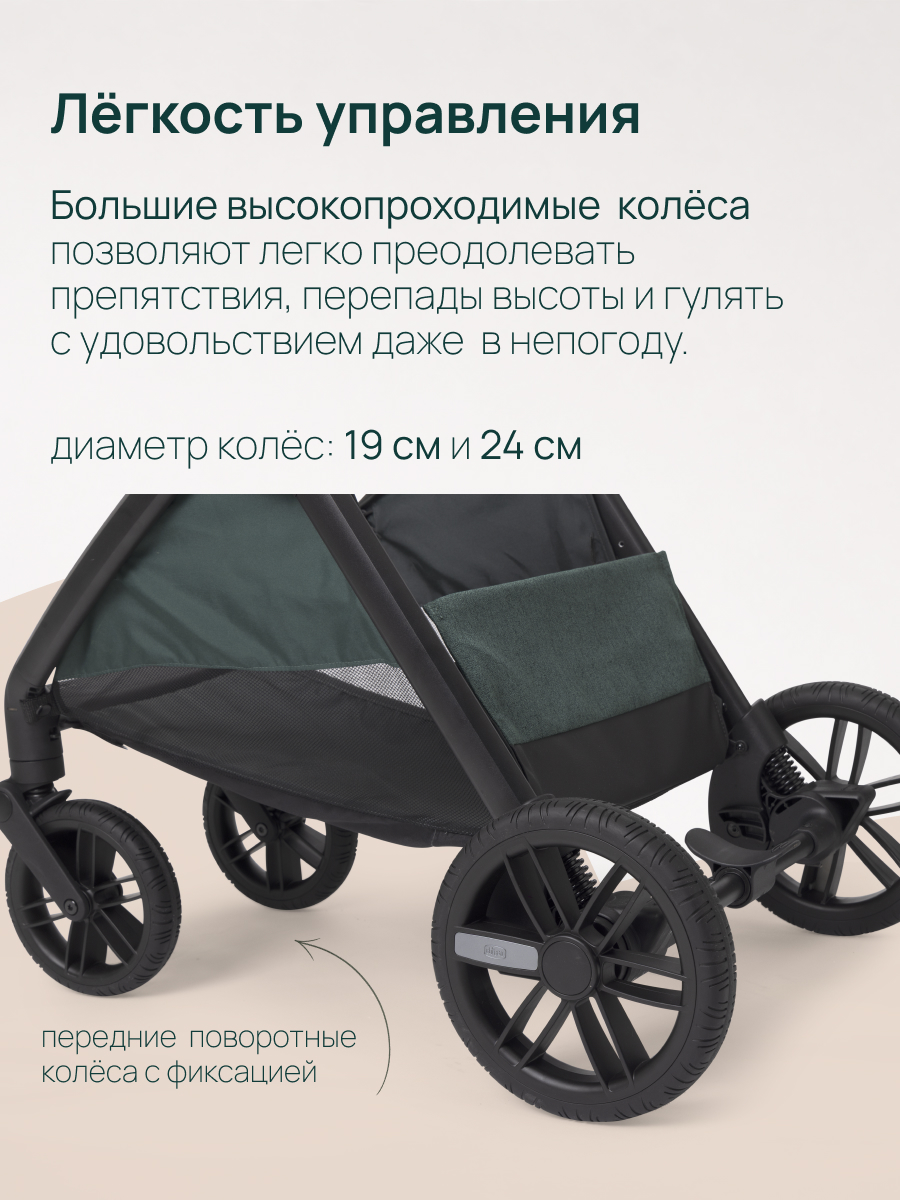 Коляска прогулочная Chicco Bellagio 2 от 0 до 4 лет зеленый - фото 8