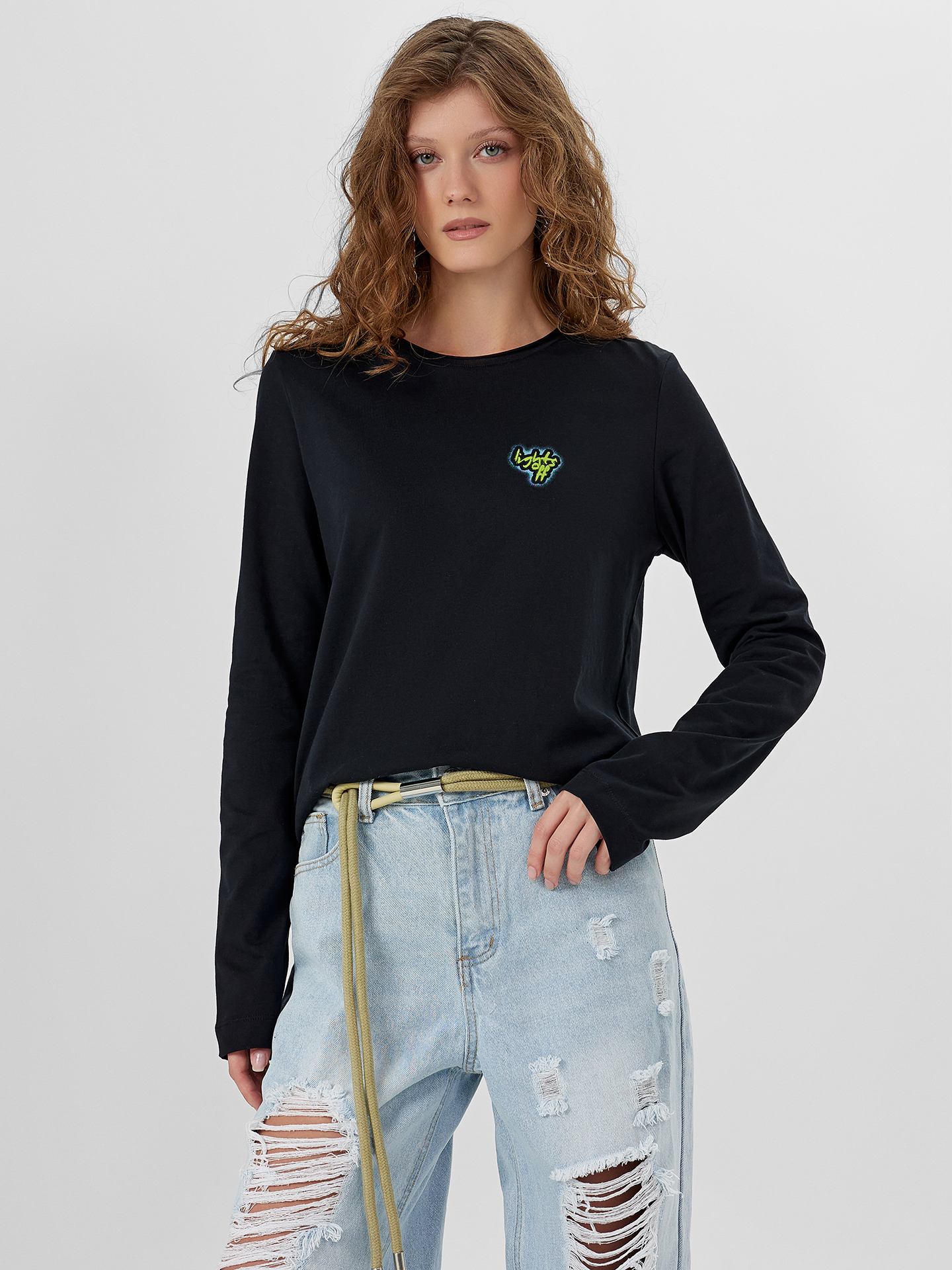 Лонгслив Mark Formelle (Марк Формэль) 122967/черный +печать3 - фото 6