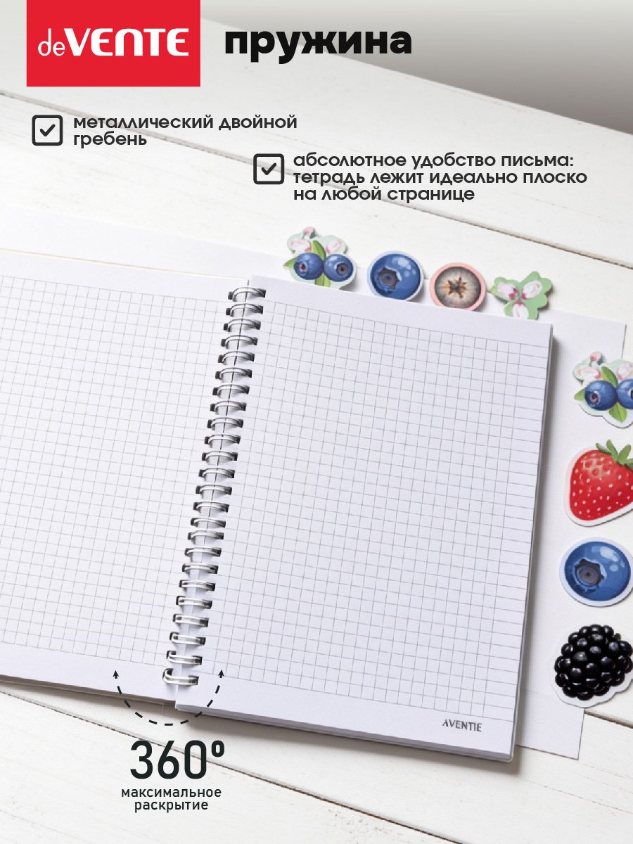 Тетрадь deVENTE клетка 80 лист. - фото 3