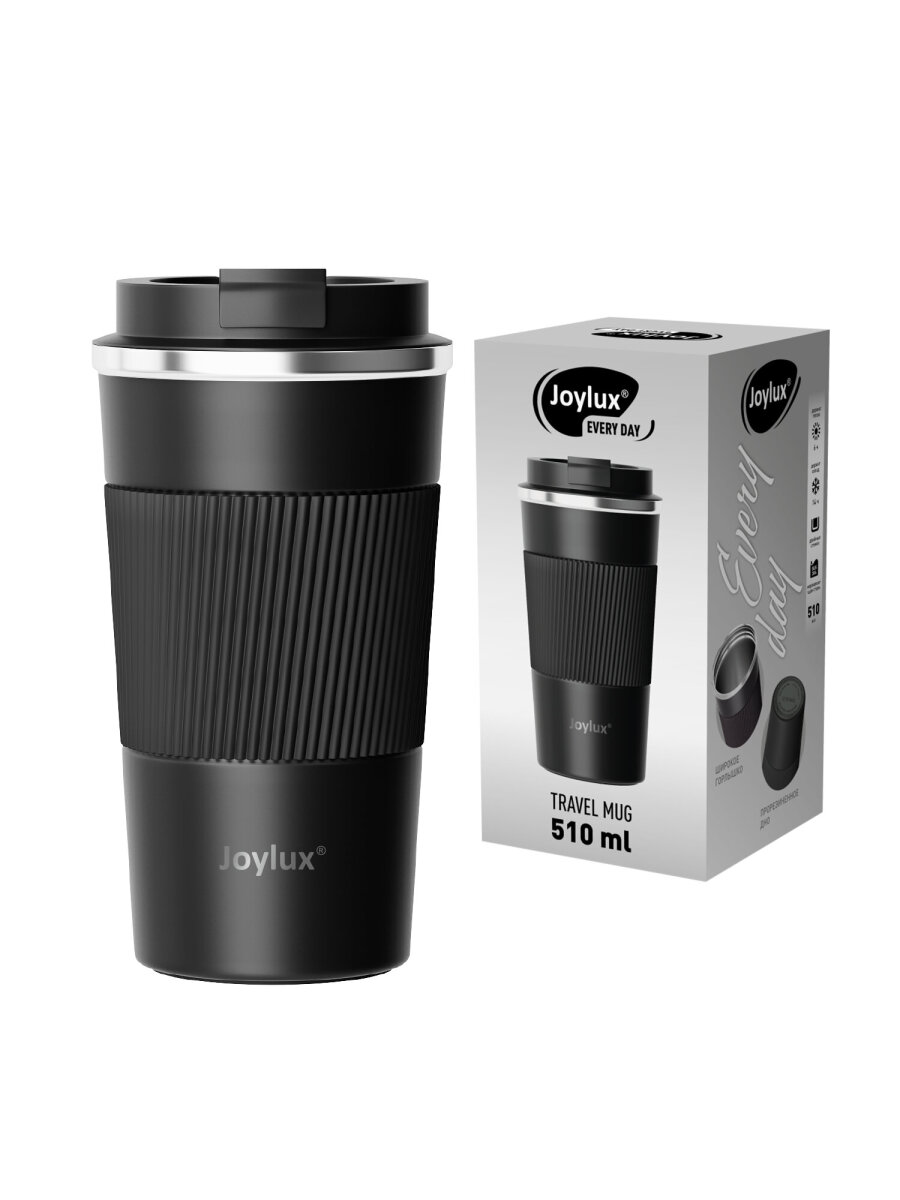 Термокружка Joylux автомобильная 510 мл термостакан для кофе и чая - фото 7