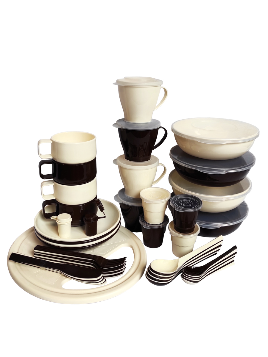 Набор посуды Solaris на 4-8 персон ванильно-шоколадный - фото 17