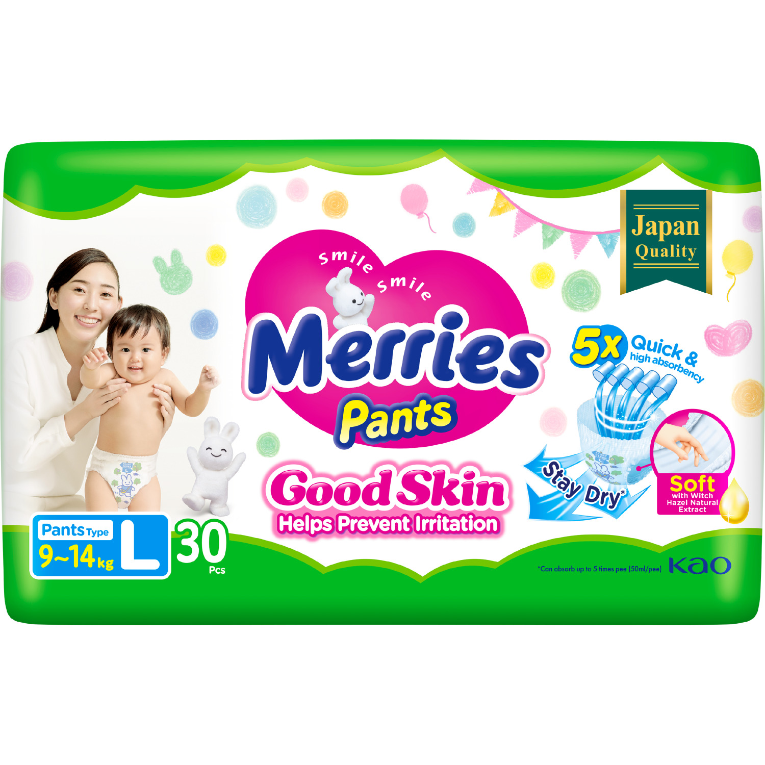 Трусики Merries Good Skin L (7-14 кг) 30 шт. - фото 8