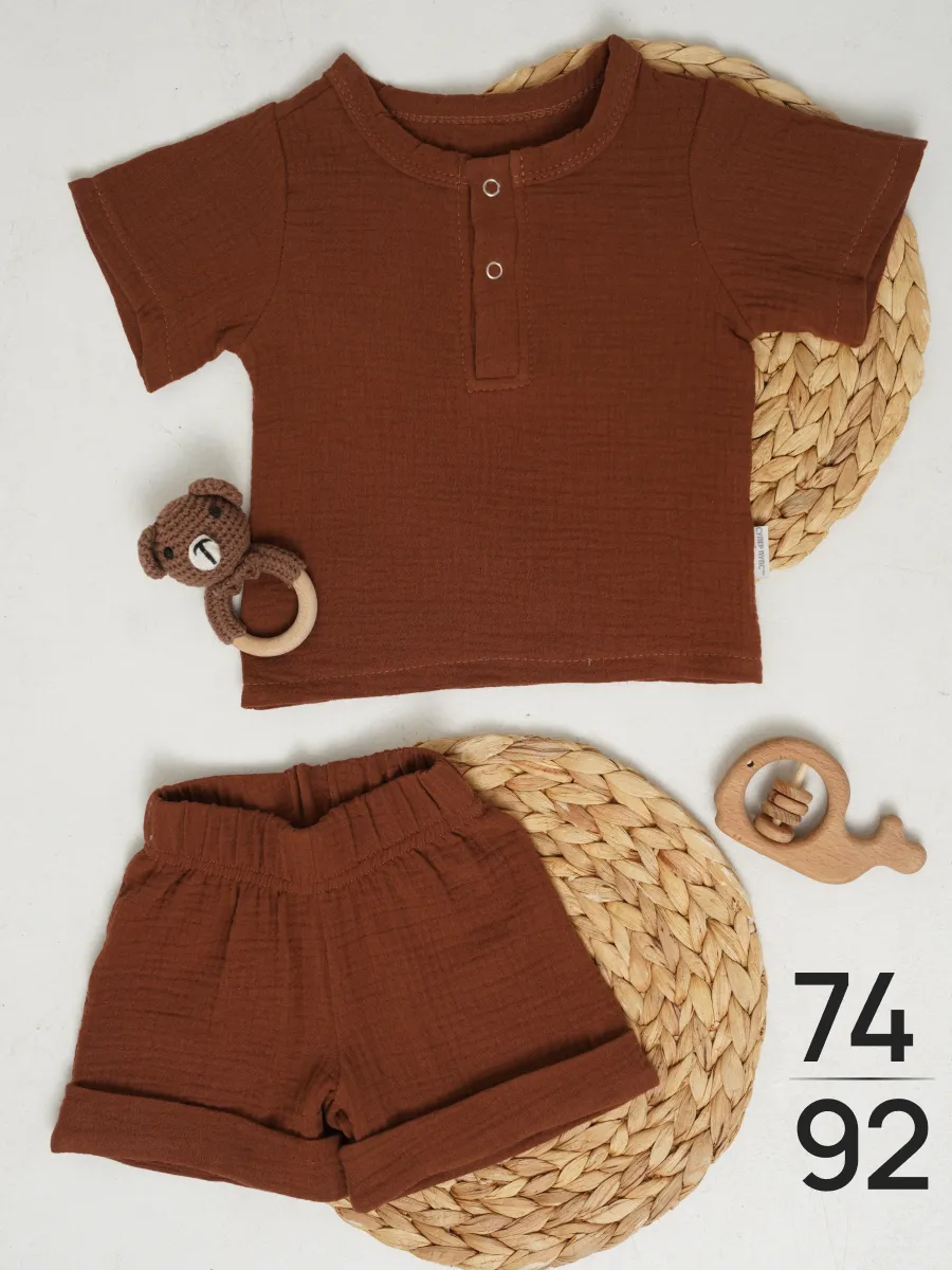 Костюм Супер Пупс кост/мус/рубшорты/шоколад - фото 2