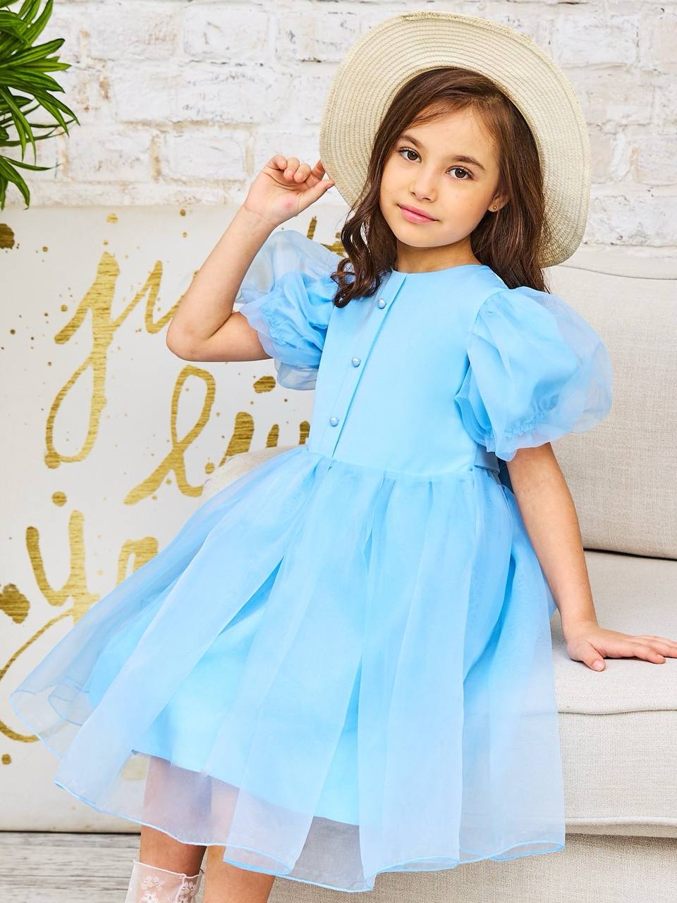 Платье Sofisha kids Plat.organza.blue - фото 1